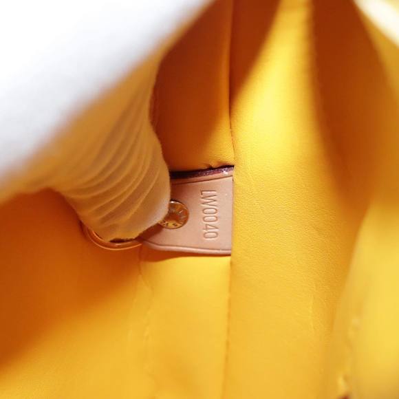 LOUIS VUITTON Monogram Vernis Houston Hand Bag Lime Yellow M91055 LV Auth tb1240 - Picture 12 of 16